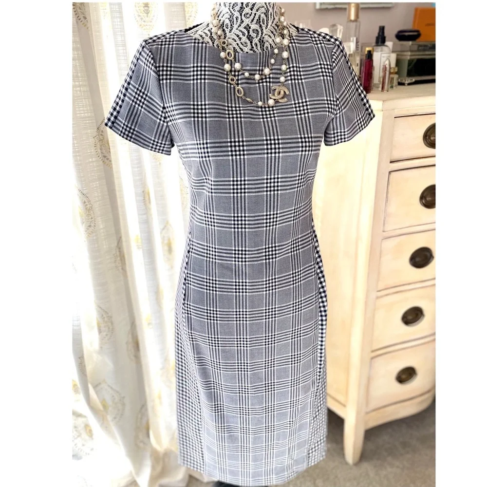 NWT HUGO BOSS Glenn Plaid Sheath - Picture 4 of 11